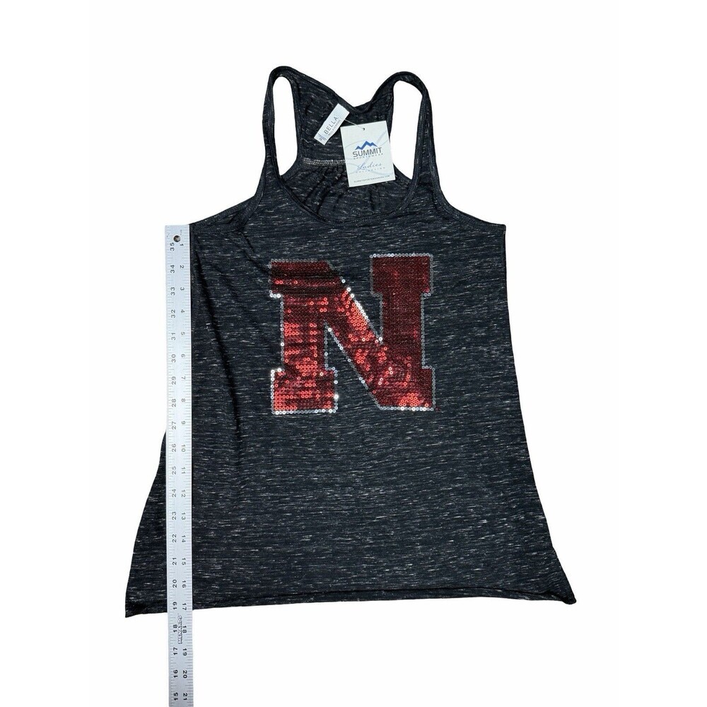 Bella Canvas Women’s Tank Top Black Size XS Nebraska Conrhuskers Black Marble - Picture 6 of 9